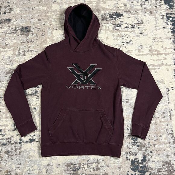 Vortex Other - VORTEX Core Logo Hoodie Mens Small Maroon Sweatshirt Pocket Hunting